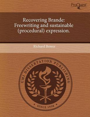 Book cover for Recovering Brande: Freewriting and Sustainable (Procedural) Expression