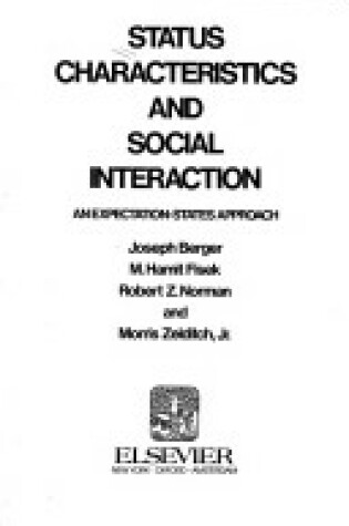 Cover of Status Characteristics and Social Interaction