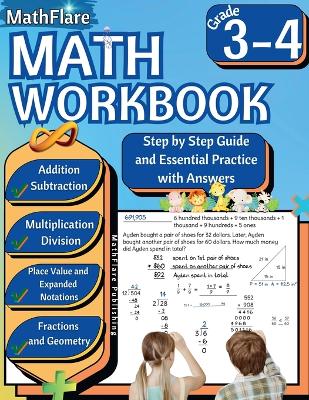 Cover of MathFlare - Math Workbook 3rd and 4th Grade