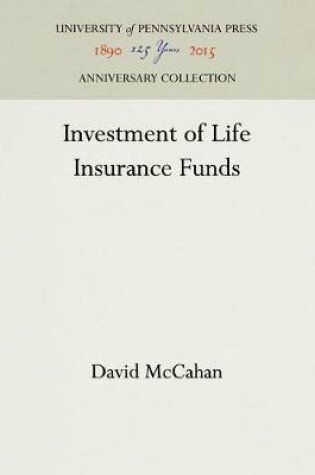 Cover of Investment of Life Insurance Funds