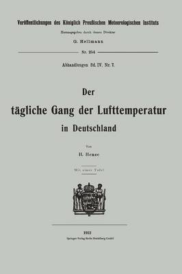 Book cover for Der tägliche Gang der Lufttemperatur in Deutschland