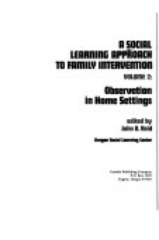 Cover of A Social Learning Approach to Family Intervention