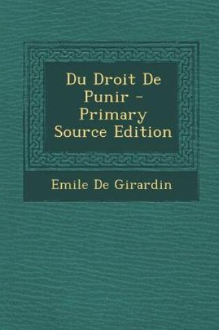 Cover of Du Droit de Punir