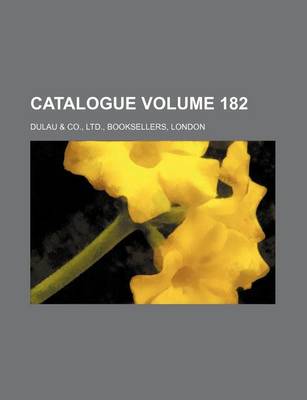 Book cover for Catalogue Volume 182