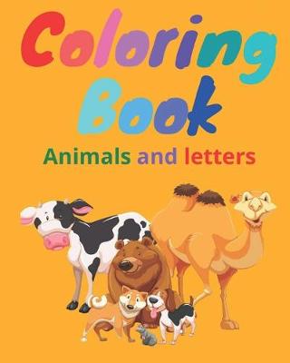 Book cover for coloring books animals and letters.