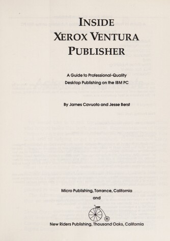 Book cover for Inside Xerox Ventura Publisher