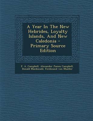 Book cover for A Year in the New Hebrides, Loyalty Islands, and New Caledonia