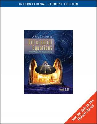 Book cover for A First Course in Differential Equations, International Edition