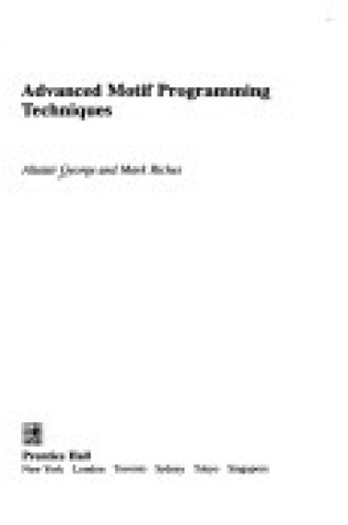Cover of Advanced Motif Programming Technique