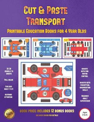 Book cover for Printable Education Books for 4 Year Olds (Cut and Paste Transport)