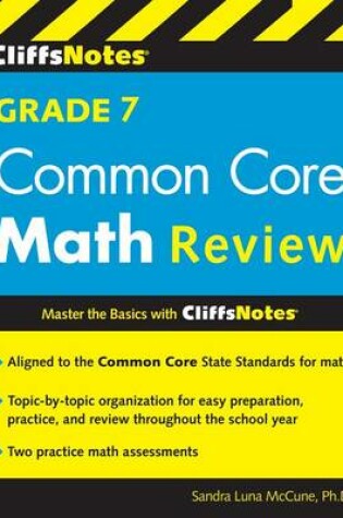 Cover of Cliffsnotes Grade 7 Common Core Math Review