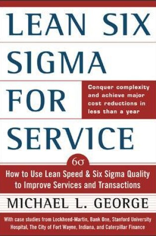 Cover of Lean Six Sigma for Service (PB)