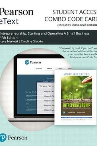 Cover of Pearson Etext for Entrepreneurship