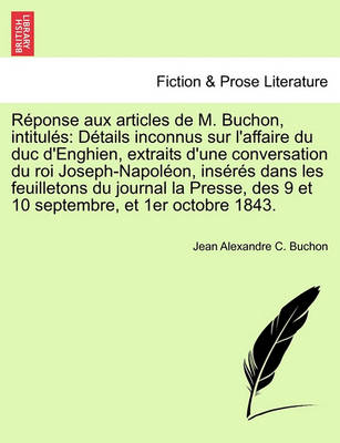 Book cover for Reponse Aux Articles de M. Buchon, Intitules