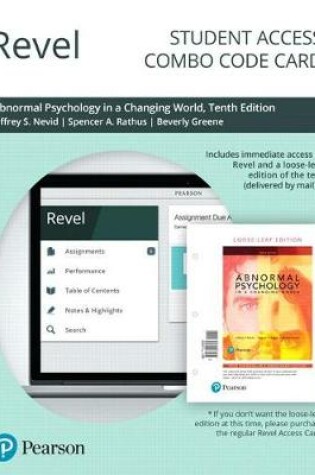 Cover of Revel for Abnormal Psychology in a Changing World -- Combo Access Card