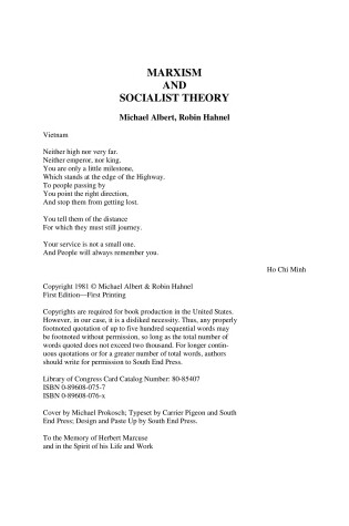 Cover of Marxism and Socialist Theory