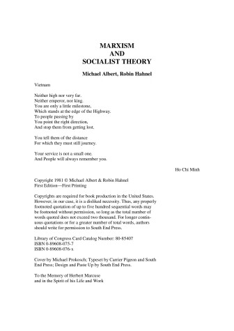 Cover of Marxism and Socialist Theory