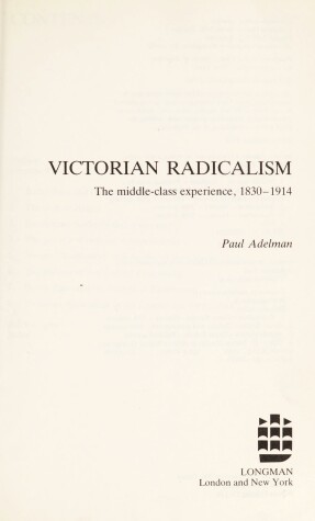 Cover of Victorian Radicalism