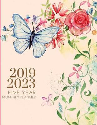 Book cover for 2019-2023 Five Year Planner Floral Flower Goals Monthly Schedule Organizer