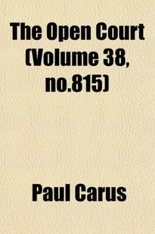 Cover of The Open Court (Volume 38, No.815)