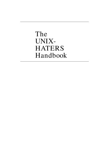 Book cover for UNIX-hater's Handbook