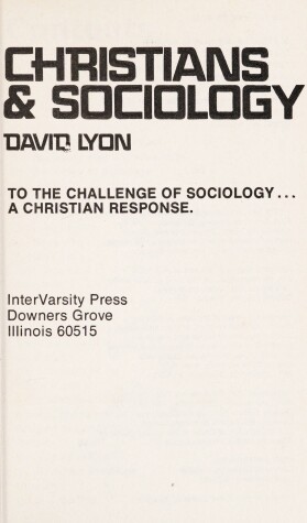 Cover of Christians and Sociology