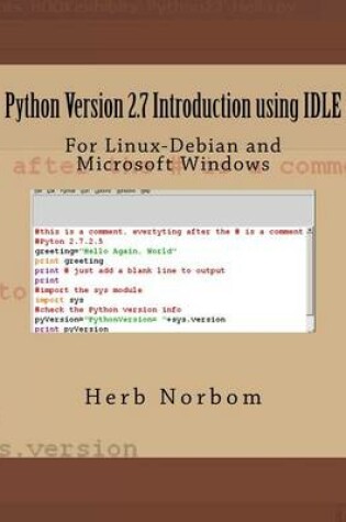 Cover of Python Version 2.7 Introduction using IDLE