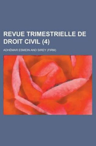 Cover of Revue Trimestrielle de Droit Civil (4)