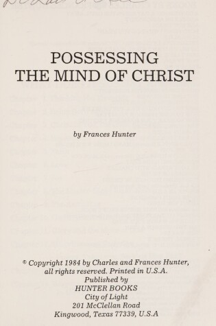 Cover of Possessing the Mind of Christ