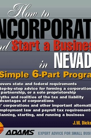 Cover of How to Incorporate and Start a Business in Nevada