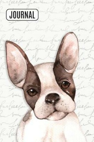 Cover of Lined Journal Notebook Watercolor Boston Terrier