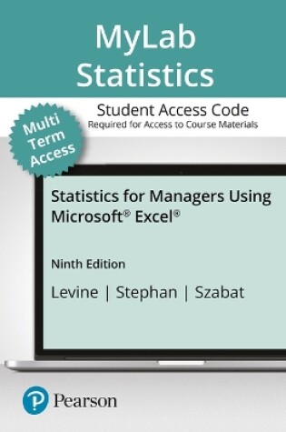 Cover of Mylab Statistics with Pearson Etext -- Standalone Access Card -- For Statistics for Managers with Excel -- 24 Months