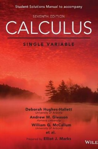 Cover of Calculus: Single Variable, 7e Student Solutions Manual