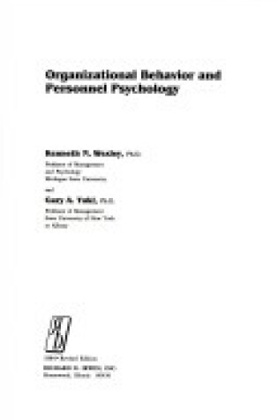 Cover of Organizational Behaviour and Personnel Psychology