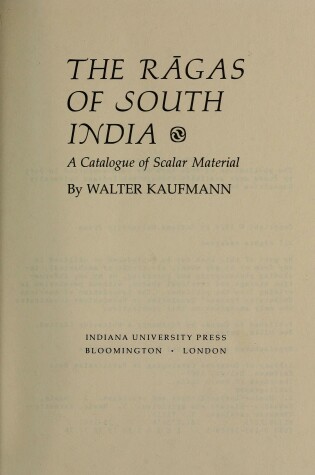 Cover of Ragas of South India