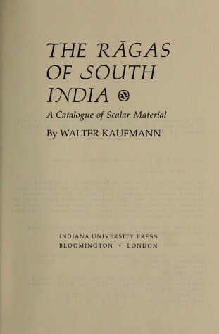 Book cover for Ragas of South India