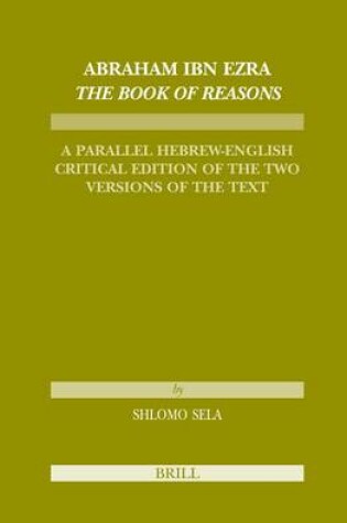 Cover of Abraham Ibn Ezra the Book of Reasons