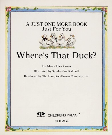 Book cover for Where's That Duck?