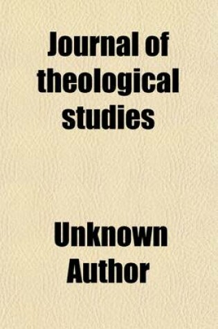 Cover of Journal of Theological Studies (Volume 6)