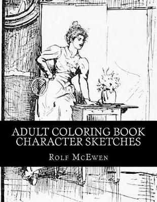 Book cover for Adult Coloring Book - Character Sketches