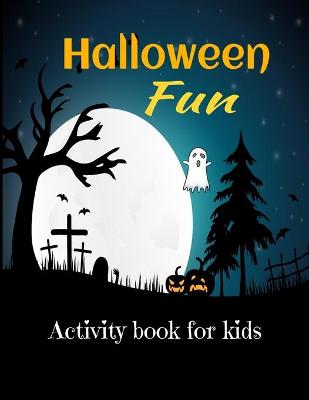 Book cover for Halloween fun activity book for kids