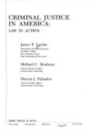 Cover of Criminal Justice in America