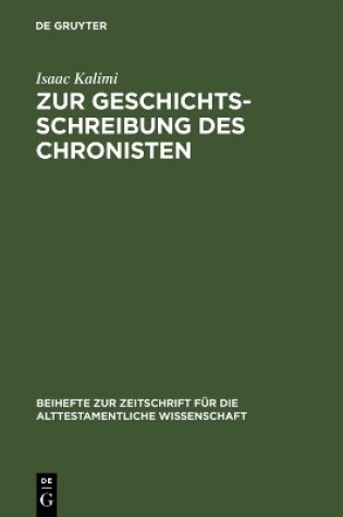 Cover of Zur Geschichtsschreibung des Chronisten