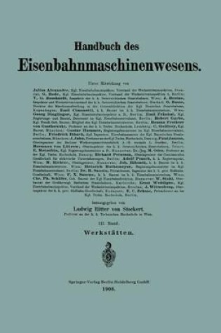 Cover of Werkstatten