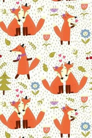 Cover of Journal Notebook Cute Foxes Pattern 4