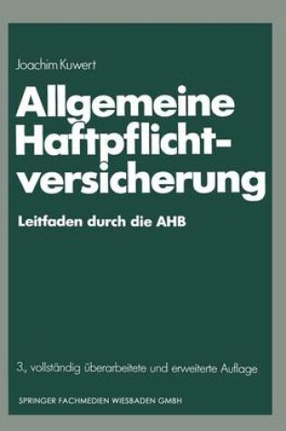 Cover of Allgemeine Haftpflichtversicherung