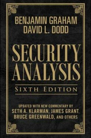 Cover of Security Analysis: Sixth Edition, Foreword by Warren Buffett (Limited Leatherbound Edition)