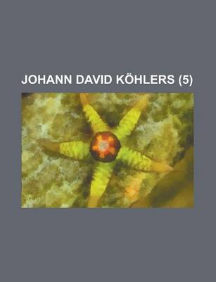 Book cover for Johann David Kohlers (5)