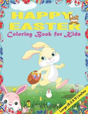 Book cover for Happy Easter Coloring book for kids.