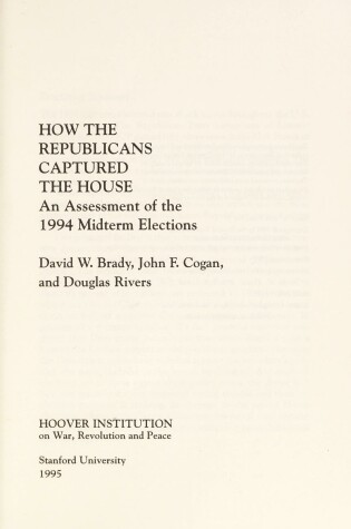 Cover of How the Republicans Captured the House